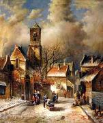 unknow artist, European city landscape, street landsacpe, construction, frontstore, building and architecture. 157